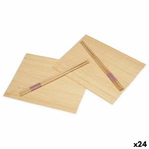 Zestaw do Sushi Kinvara BM-001 Drewno Bambus 24 x 18 cm 24 x 0,5 x 0,5 cm (24 Sztuk)