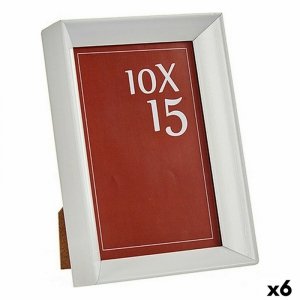 Ramka na Zdjęcia WPC0235MG-1-WH Biały Szkło Plastikowy (6 Sztuk)