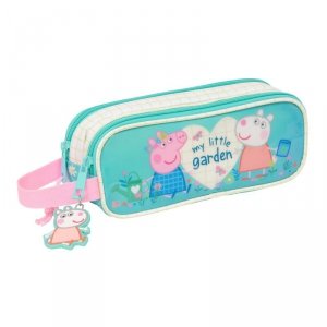 Piórnik Podwójny Peppa Pig Pretty flowers Żółty Mięta 21 x 8 x 6 cm