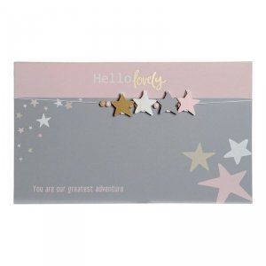 Ramka na Zdjęcia z Klamerkami DKD Home Decor Hello Lovely Drewno MDF Gwiazdy 40 x 1 x 24 cm