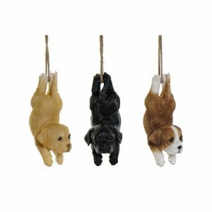 Figurka Dekoracyjna DKD Home Decor Żywica Pies (9 x 10.5 x 20 cm) (3 pcs)