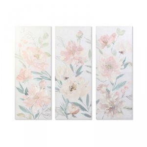 Obraz DKD Home Decor Kvety 55 x 3 x 135 cm Shabby Chic (3 Części)