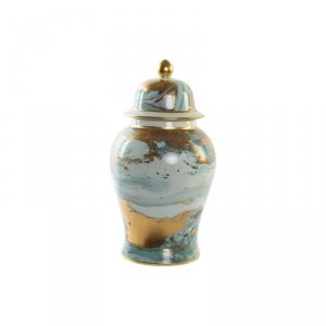 Wazon DKD Home Decor Porcelana Niebieski Nowoczesny (22 x 22 x 41 cm)