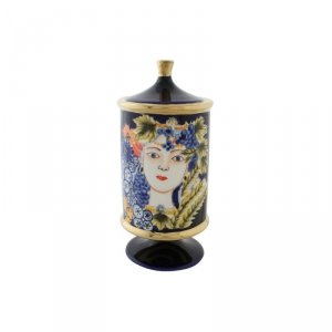 Wazon DKD Home Decor Twarz Porcelana Niebieski 11 x 11 x 25 cm Wielokolorowy