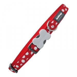 Obroża dla psa Red Dingo Kropki (2,5 x 41-63 cm)