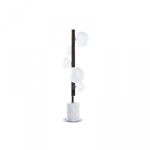 Lampa stołowa DKD Home Decor Biały Srebrzysty Szkło Marmur 220 V 15 x 15 x 68 cm