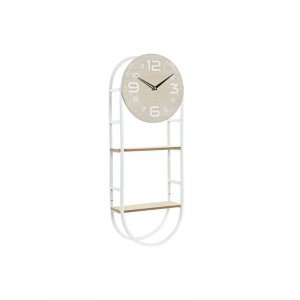 Zegar Ścienny DKD Home Decor Naturalny Metal MDF Biały (25,5 x 11,5 x 71 cm)