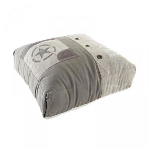 Poduszka DKD Home Decor Podłoże Beżowy Brązowy Poliester Bawełna Skóra gwiazda Aluminium Vintage (50 x 14 x 50 cm)