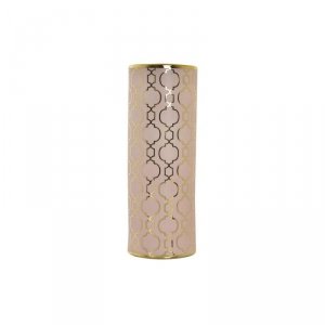 Wazon DKD Home Decor 13,5 x 13,5 x 36 cm Porcelana Różowy Złoty Orientalny Chromowanie