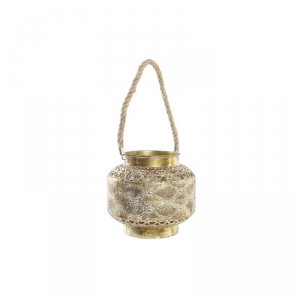Lampa DKD Home Decor 26,5 x 26,5 x 22 cm Wykończenie antyczne Szkło Złoty Metal Arabia