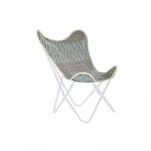 Fotel ogrodowy DKD Home Decor Niebieski Biały Kolor Zielony Żelazo 74 x 65 x 90 cm
