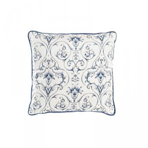Poduszka DKD Home Decor Niebieski Biały Kwadratowy Kvety Neoklasyczny 45 x 10 x 45 cm