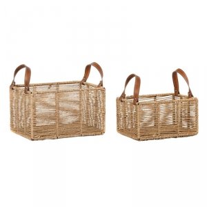 zestaw koszyków DKD Home Decor Metal Sznurek Boho (36 x 27 x 33 cm) (36 x 27 x 20 cm)
