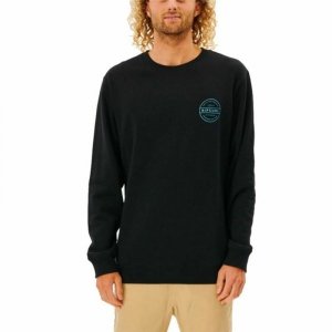 Bluza bez kaptura Męska Rip Curl Re Entry Crew Czarny