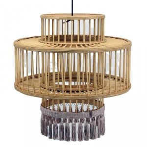 Lampa Sufitowa DKD Home Decor Brązowy Beżowy 50 W Frędzle Miejska 220 V 45 x 45 x 46 cm