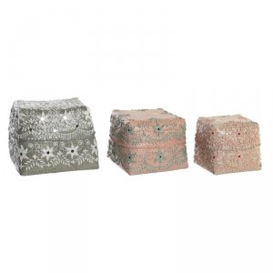 zestaw koszyków DKD Home Decor Wielokolorowy Bambus Boho 27 x 27 x 23 cm