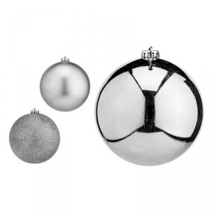 Bombki świąteczne Krist+ 00821 Srebrzysty Plastikowy Ø 15 cm 6 Sztuk