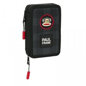 Etui szkolne z akcesoriami Paul Frank Campers Czarny 12.5 x 19.5 x 4 cm (28 Części)