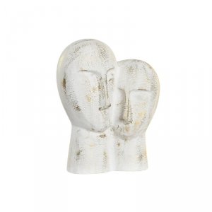 Figurka Dekoracyjna DKD Home Decor 23 x 10 x 30 cm Twarz Złoty Aluminium Biały