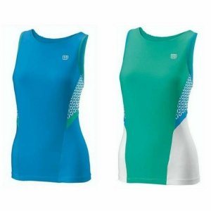 Koszulka na Ramiączkach Damska Wilson Glamour Kolor Zielony Odwracalny Tenis Niebieski