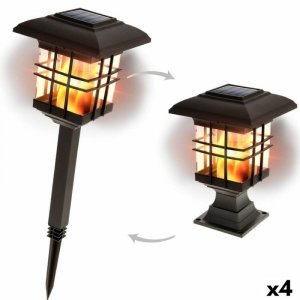 Zestaw solarnych palików ogrodowych Aktive Plastikowy 13,5 x 46 x 13,5 cm (4 Sztuk)