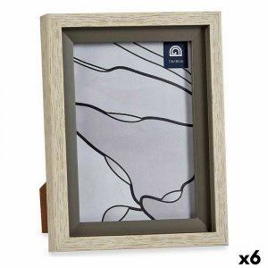 Ramka na Zdjęcia 17 x 2 x 21,8 cm Szkło Szary Beżowy Plastikowy (6 Sztuk)