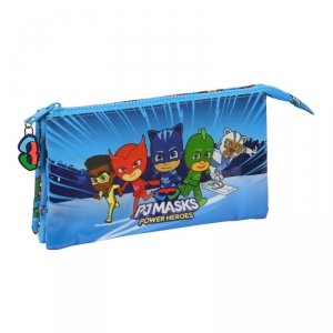 Piórnik Potrójny PJ Masks Niebieski 22 x 12 x 3 cm