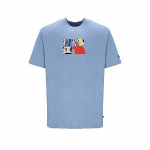Koszulka z krótkim rękawem Męska Russell Athletic Emt E36211 Niebieski Indygo