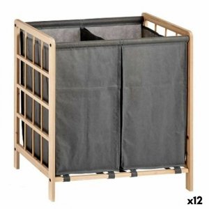 Kosz na pranie Kipit XJL146354H Brązowy Szary Drewno 30 L x 2 33 x 60 x 59,5 cm (12 Sztuk)