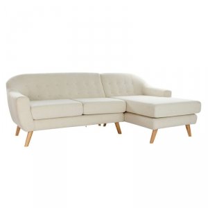 Szezlong DKD Home Decor Krem Drewno kauczukowe 226 x 144 x 84 cm