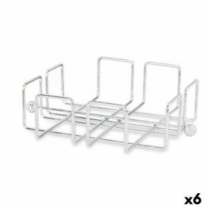 uchwyt do serwetek Kinvara W3683A-1-350G Srebrzysty Metal 19,3 x 6,5 x 19,3 cm (6 Sztuk)