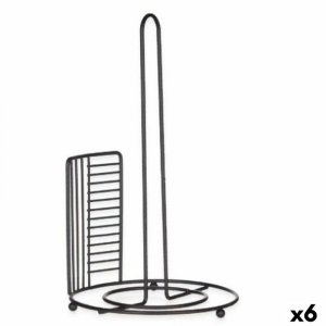 Uchwyt na papier kuchenny Kinvara W7728-3P Czarny Metal 18,5 x 31,5 x 18,5 cm (6 Sztuk)