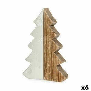Figurka Dekoracyjna Krist+ 20A154-21 Biały Naturalny Choinka 3 x 21 x 14 cm (6 Sztuk)