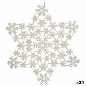 ozdoby świąteczne gwiazda Masa perłowa 31,5 x 32 x 0,1 cm (24 Sztuk)