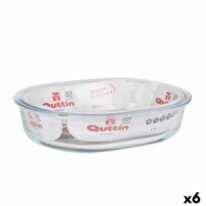 Naczynie do Piekarnika Quttin   Szkło Owalne 1,5 L 23,7 x 18,8 cm (6 Sztuk)