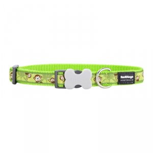 Obroża dla psa Red Dingo STYLE MONKEY LIME GREEN 31-47 cm