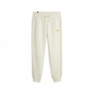 Długie Spodnie Dresowe Puma Ess+ Minimal Gold Beżowy Kobieta