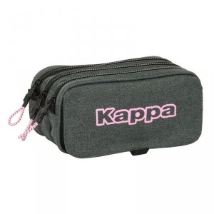 Piórnik Potrójny Kappa Silver pink Szary 21,5 x 10 x 8 cm