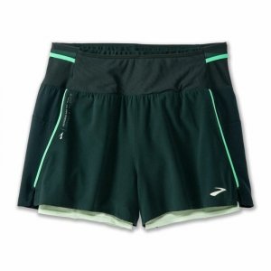 Krótkie Spodenki Sportowe Damskie Brooks High Point 3 2-in-1 2.0 Kolor Zielony