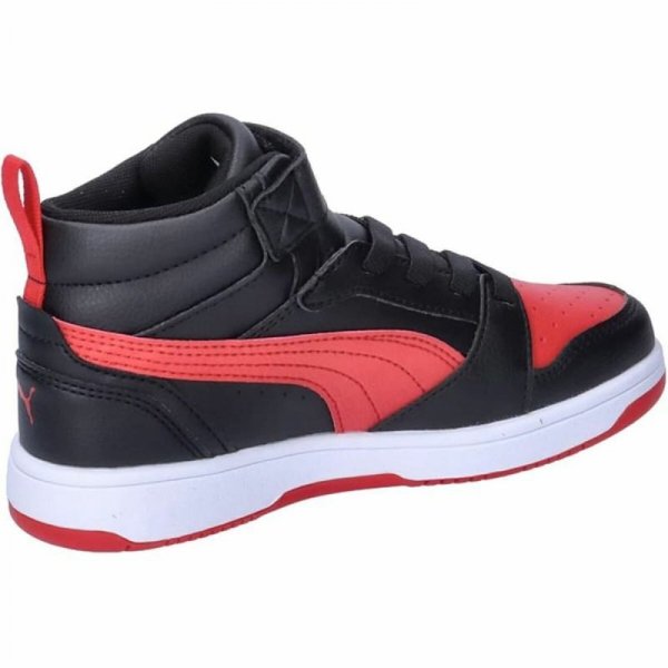 Obuwie Sportowe Dziecięce Puma Rebound V6 Mid Czarny Czerwony