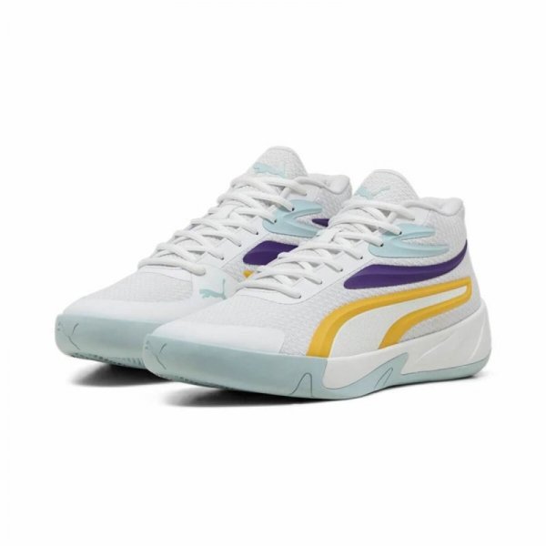 Obuwie Koszykarskie dla Dorosłych Puma Court Pro Biały Żółty