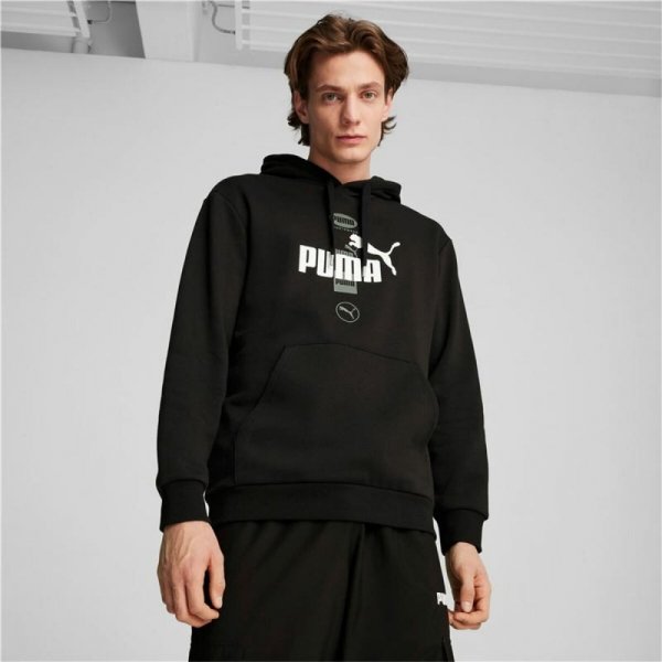 Bluza z kapturem Męska Puma Puma Power Graphic Czarny