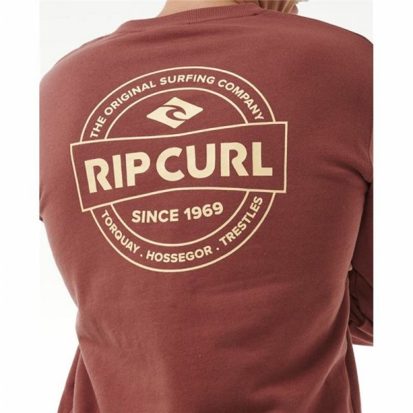 Bluza bez kaptura Męska Rip Curl Stapler Crew Brązowy