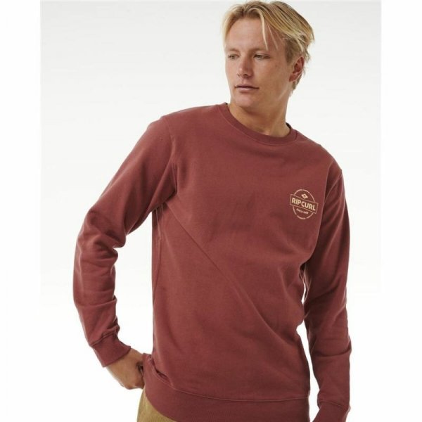 Bluza bez kaptura Męska Rip Curl Stapler Crew Brązowy