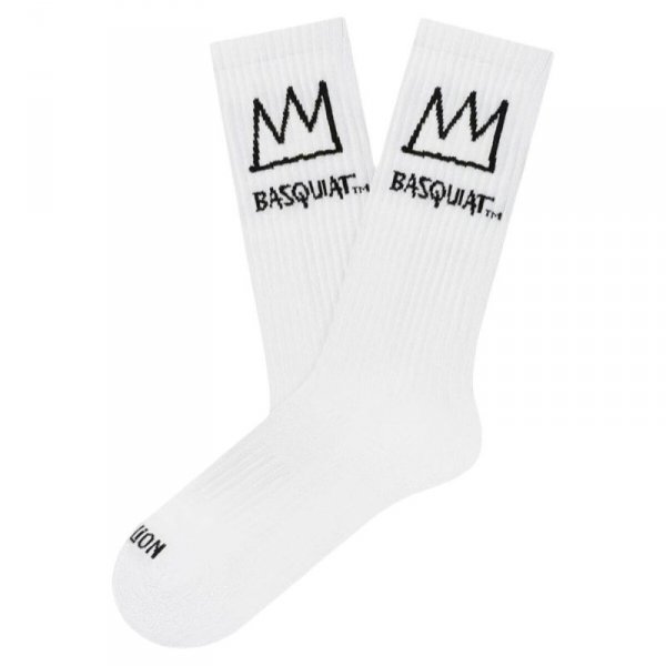 Skarpety Jimmy Lion Basquiat Crown Biały 41-46