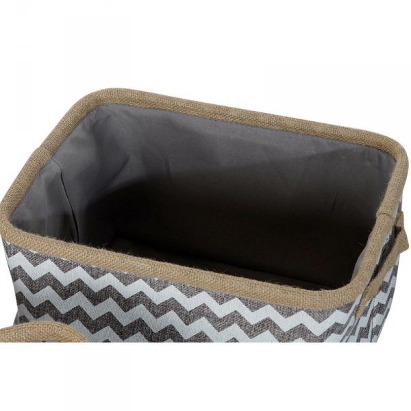 zestaw koszyków DKD Home Decor Biały Szary Juta Zygzakowata Boho 36 x 31 x 20 cm 3 Części