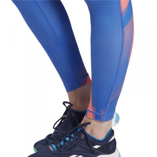 Legginsy Sportowe Damskie Reebok MYT Printed Niebieski