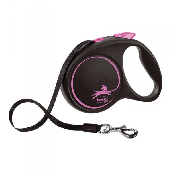 Smycz dla psa Flexi BLACK DESIGN 5 m Różowy Rozmiar M