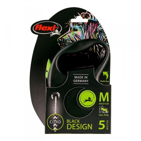 Smycz dla psa Flexi BLACK DESIGN 5 m Rozmiar M Kolor Zielony