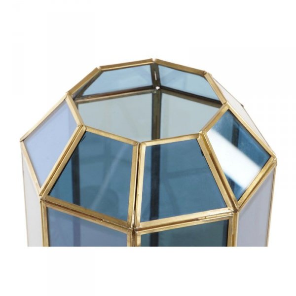 Lampa stołowa DKD Home Decor Szkło Niebieski Złoty 220 V Mosiądz 50 W Nowoczesny (18 x 19 x 29 cm)